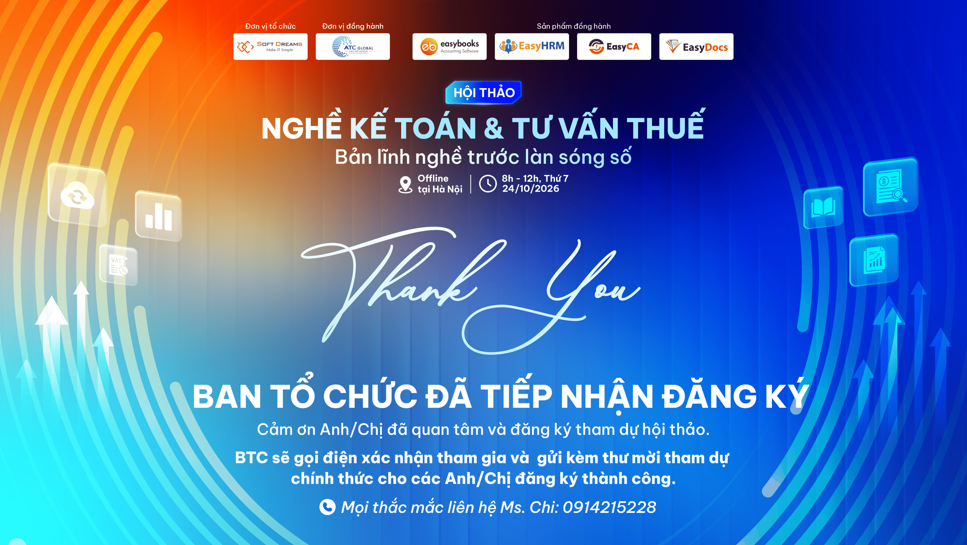 Cảm ơn Anh/Chị đã đăng ký tham gia hội thảo