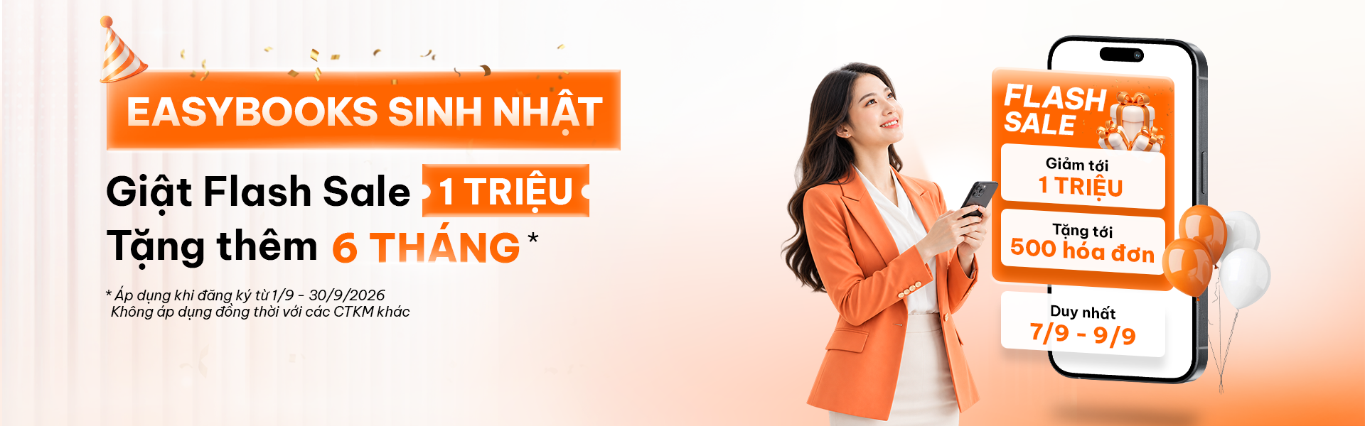 EasyBooks Sinh Nhật – Giật Flash Sale 1 Triệu, Tặng thêm 6 Tháng